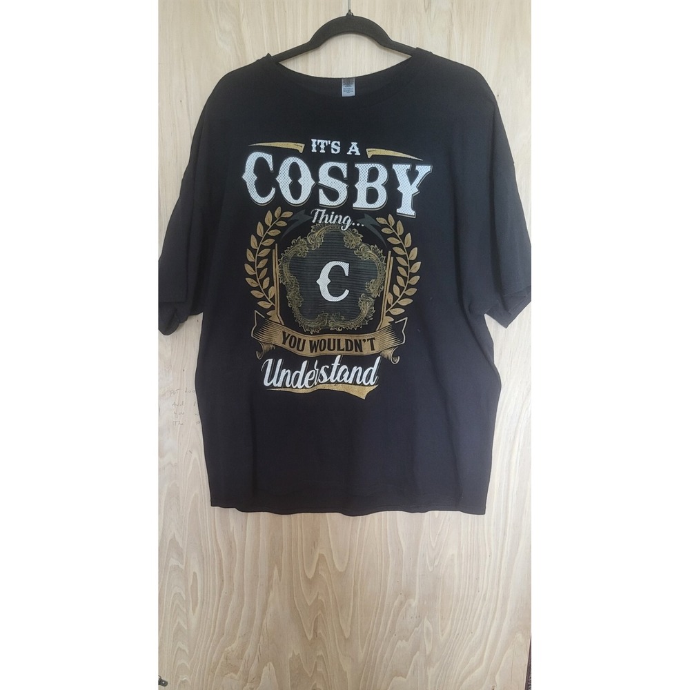 Gildan Heavy Cotton Its A Cosby Thing Graphic T-Shirt Black Mens 2XL Tee